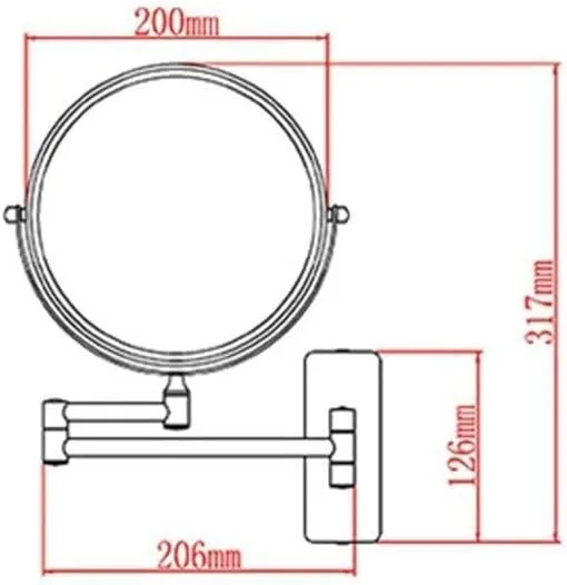 Makeup Mirror 8 Inch 10X Enlarged Bathroom Wall Hanging Double-Sided Folding Vanity Mirror Beauty Mirror, Silver