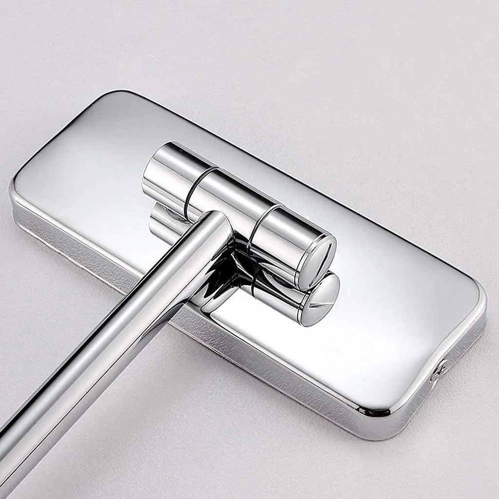 Makeup Mirror 8 Inch 10X Enlarged Bathroom Wall Hanging Double-Sided Folding Vanity Mirror Beauty Mirror, Silver