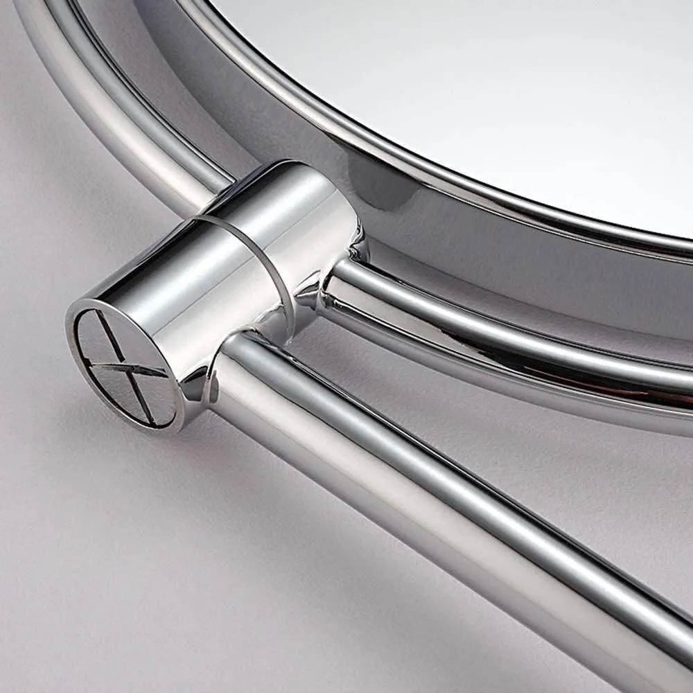 Makeup Mirror Bathroom Metal Vanity Mirror 8-inch Folding Vanity Mirror Double-Sided(8 inches 3X)