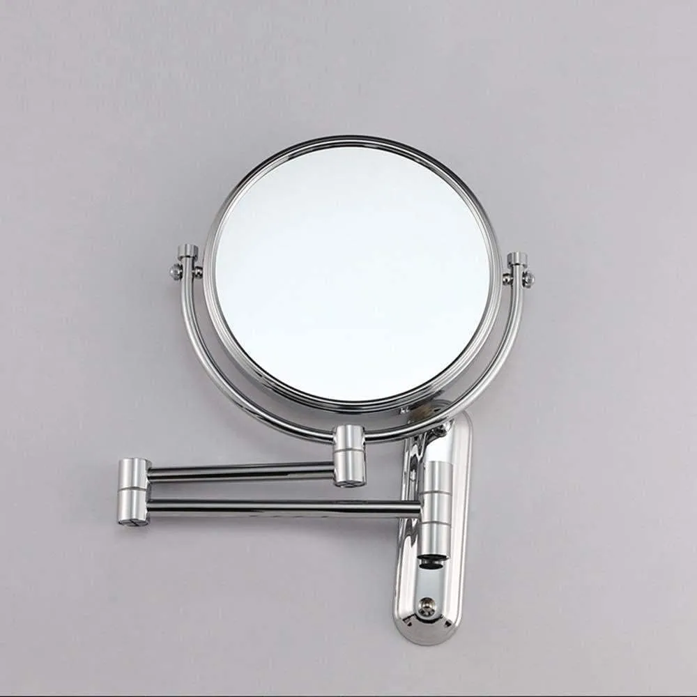 Makeup Mirror Bathroom Metal Vanity Mirror 8-inch Folding Vanity Mirror Double-Sided(8 inches 3X)