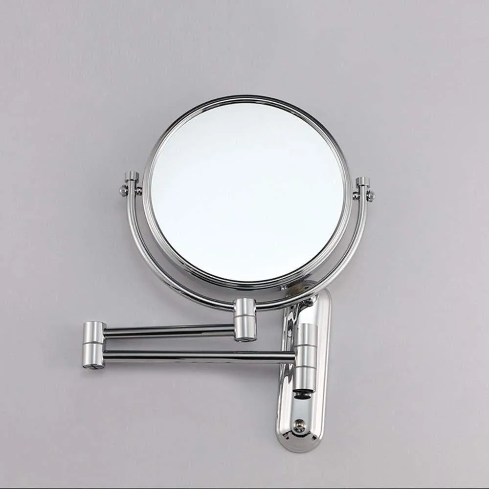 Makeup Mirror Bathroom Metal Vanity Mirror 8-inch Folding Vanity Mirror Double-Sided(8 inches 5X)