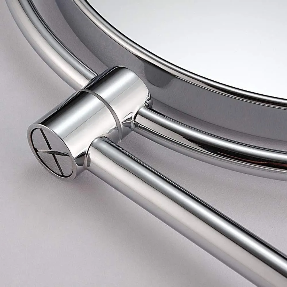 Makeup Mirror Bathroom Metal Vanity Mirror 8-inch Folding Vanity Mirror Double-Sided(8 inches 5X)