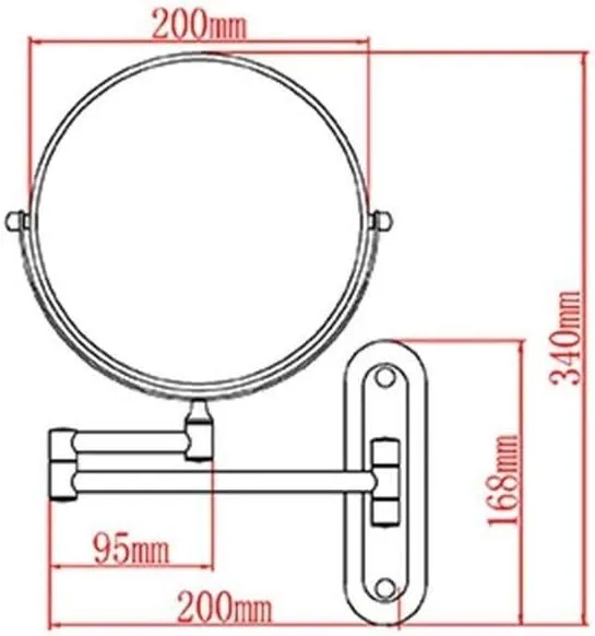 Makeup Mirror Bathroom Metal Vanity Mirror 8-inch Folding Vanity Mirror Double-Sided(8 inches 5X)