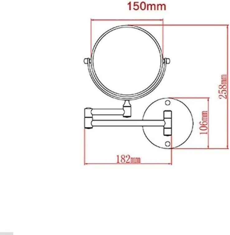 Makeup Mirror Bathroom Vanity Mirror 6 Inch Folding Vanity Mirror 7X Magnifying Beauty Mirror Wall Mount Telescopic