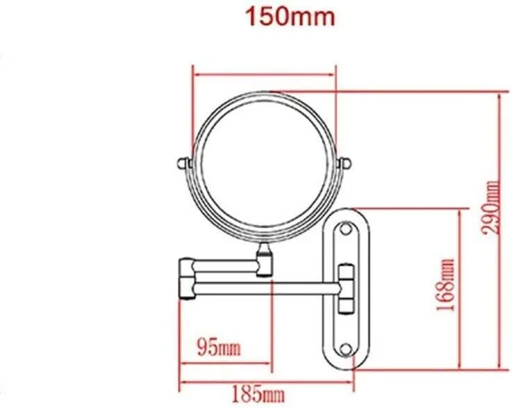 Makeup Mirror Premium Modern Wall Mounted Makeup Mirror 6 Inch Retractable Folding 10X Magnifying Metal Mirror