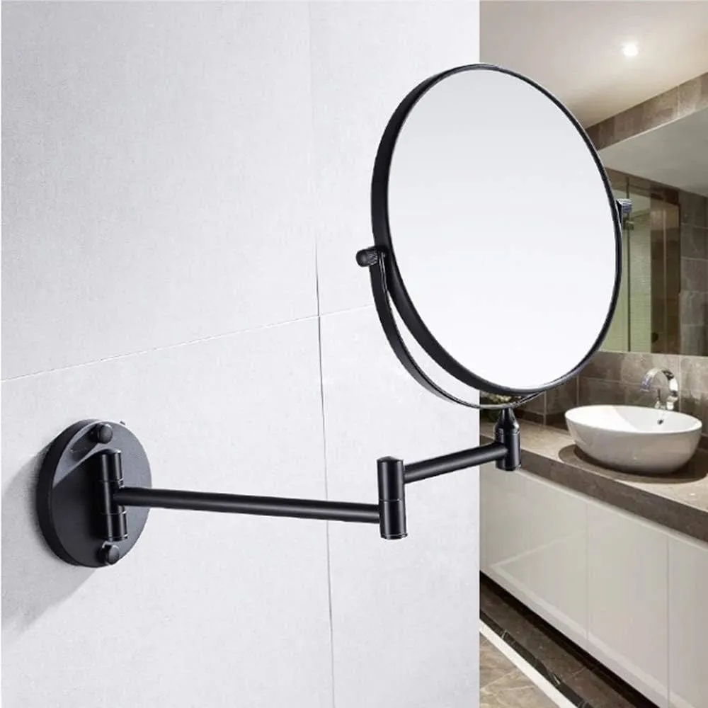 Makeup Mirror Space Aluminum Beauty Mirror 8 Inch Wall-Mounted Folding Double-Sided Telescopic 3X Magnification