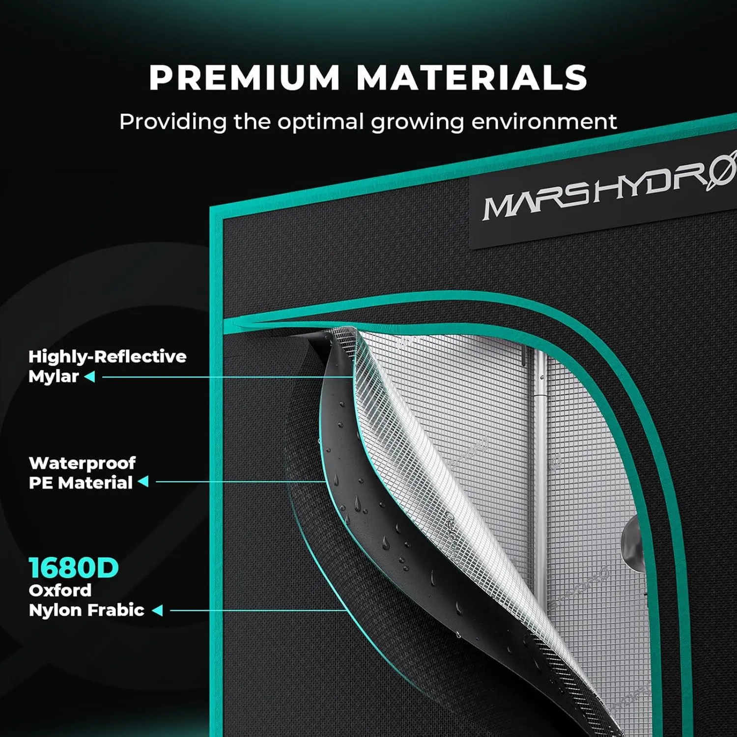 MARS HYDRO 4x4 Advanced Grow Tent, 48"x48"x80" High Reflective Mylar 1680D for Hydroponics Indoor Plant Growing, with Observation Window,Floor Tray and Smooth Zipper for TSW2000/FC4800/FC-E4800