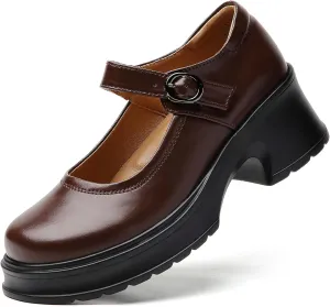 Mary Jane Shoes Women Platform Mary Janes Heels Women's Chunky Pumps Dress Shoes Ladies Work Comfortable Dressy Casual Footwear
