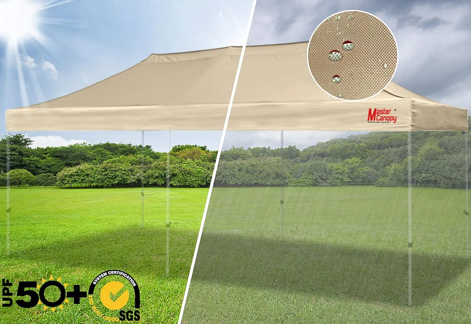 MASTERCANOPY Replacement Pop Up Canopy Top (10x20 Beige)