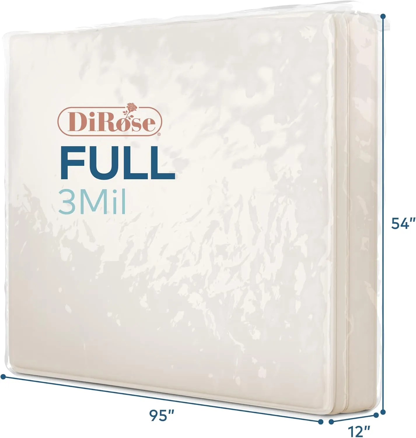 Mattress Storage Bag - 2pk Full Size Thick Plastic Moving Cover, Transport, Disposal and Protector - 3 mil Heavy Duty Reusable Clear Waterproof Mattress Protector Encasement by DiRose…