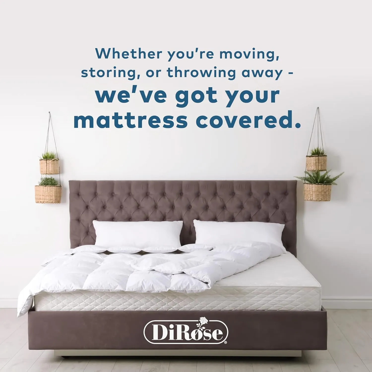Mattress Storage Bag - 2pk Full Size Thick Plastic Moving Cover, Transport, Disposal and Protector - 3 mil Heavy Duty Reusable Clear Waterproof Mattress Protector Encasement by DiRose…
