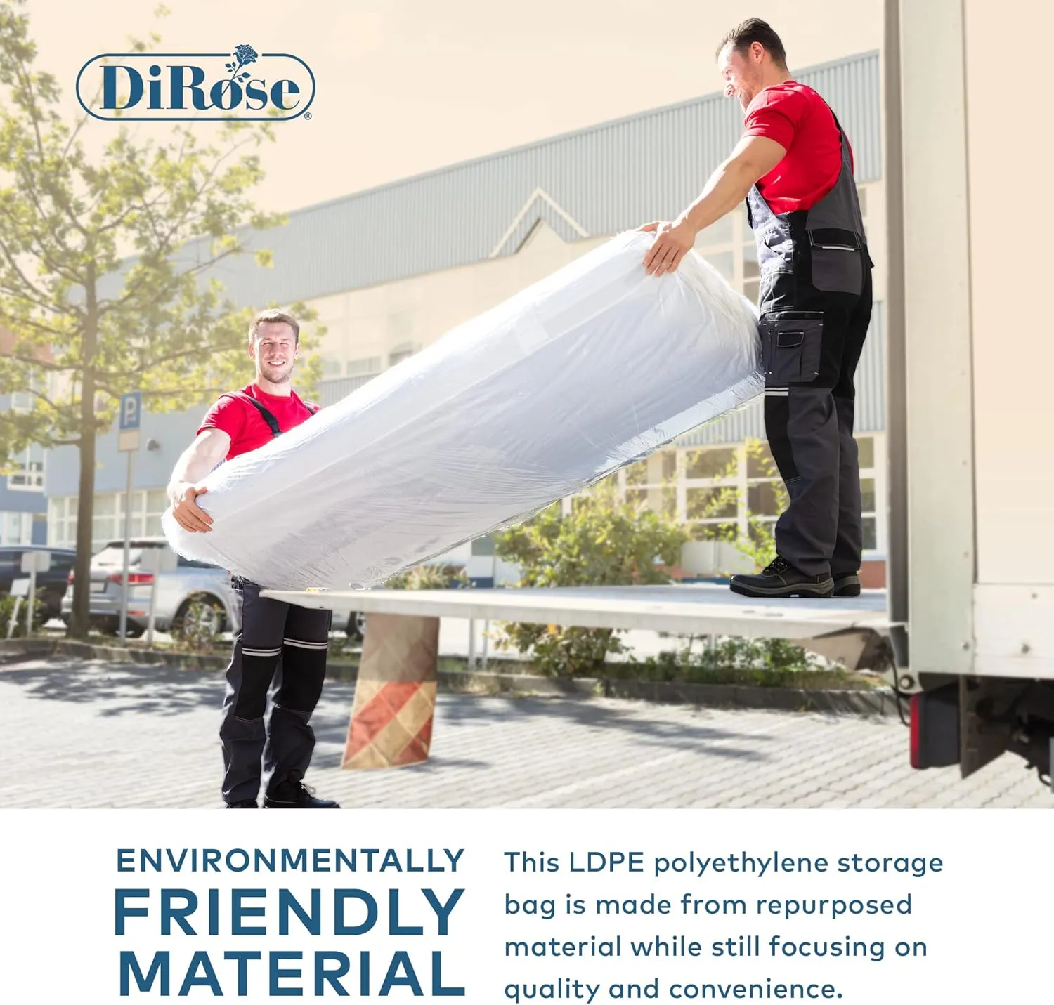Mattress Storage Bag - 2pk Full Size Thick Plastic Moving Cover, Transport, Disposal and Protector - 3 mil Heavy Duty Reusable Clear Waterproof Mattress Protector Encasement by DiRose…