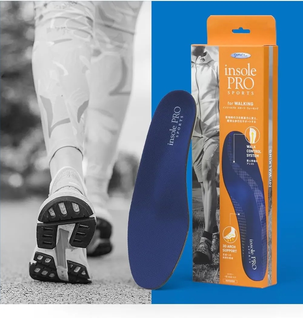 MCGear Japan Original Walking Shoe Insoles, 3D Arch Support Reduces Foot Fatigue, Relieves Plantar Fasciitis and Heel Pain. Men and Women. L