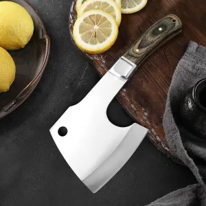 Meat Cleaver,Cleaver Knife Stainless Steel Survival Hunting Hatchet Camping Mini Axe with Cover Axe Broad Tomahawk Bone Cutting Vegetable Meat Knife, LAMAJIGA5844