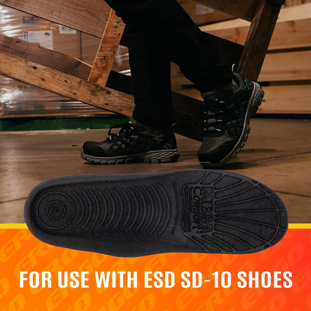 MEGAComfort Anti-Static Tall Insoles for Men, Women - Reduce Risk of Static Shock - Wear with ESD SD-10 Shoes - Anti-Fatigue