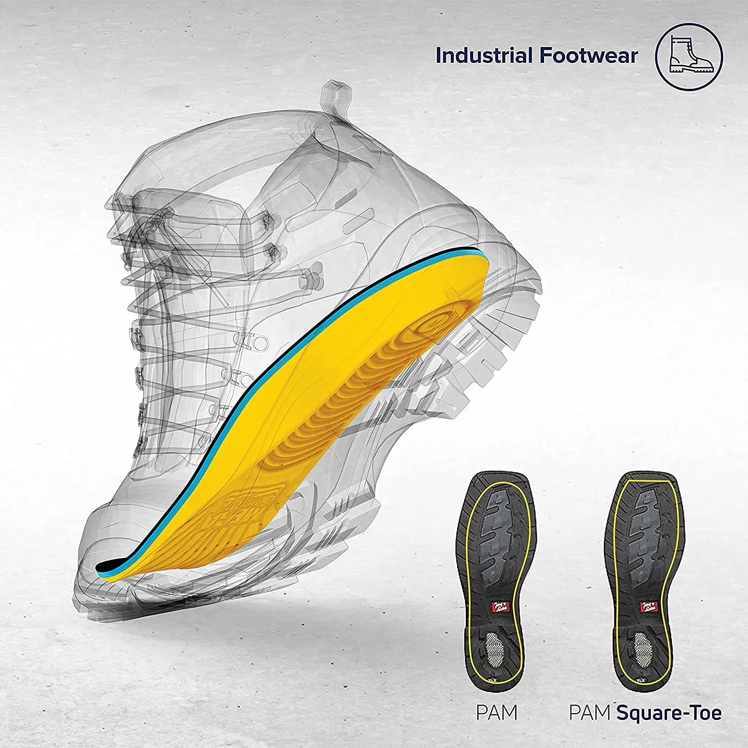 MEGAComfort Inc. Puncture Resistant Insoles, Powered by Steel-Flex Innovation, Formed Carbon Steel Plate with Memory Foam, Men's Size 10-11 Women's Size 12-13, Yellow,MCPRM1011/W1213