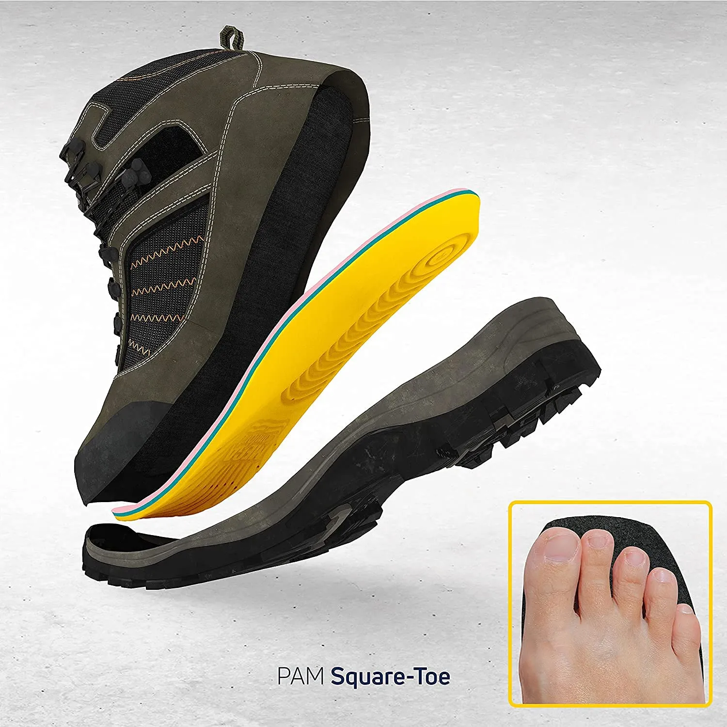 MEGAComfort Inc. Puncture Resistant Insoles, Powered by Steel-Flex Innovation, Formed Carbon Steel Plate with Memory Foam, Men's Size 10-11 Women's Size 12-13, Yellow,MCPRM1011/W1213