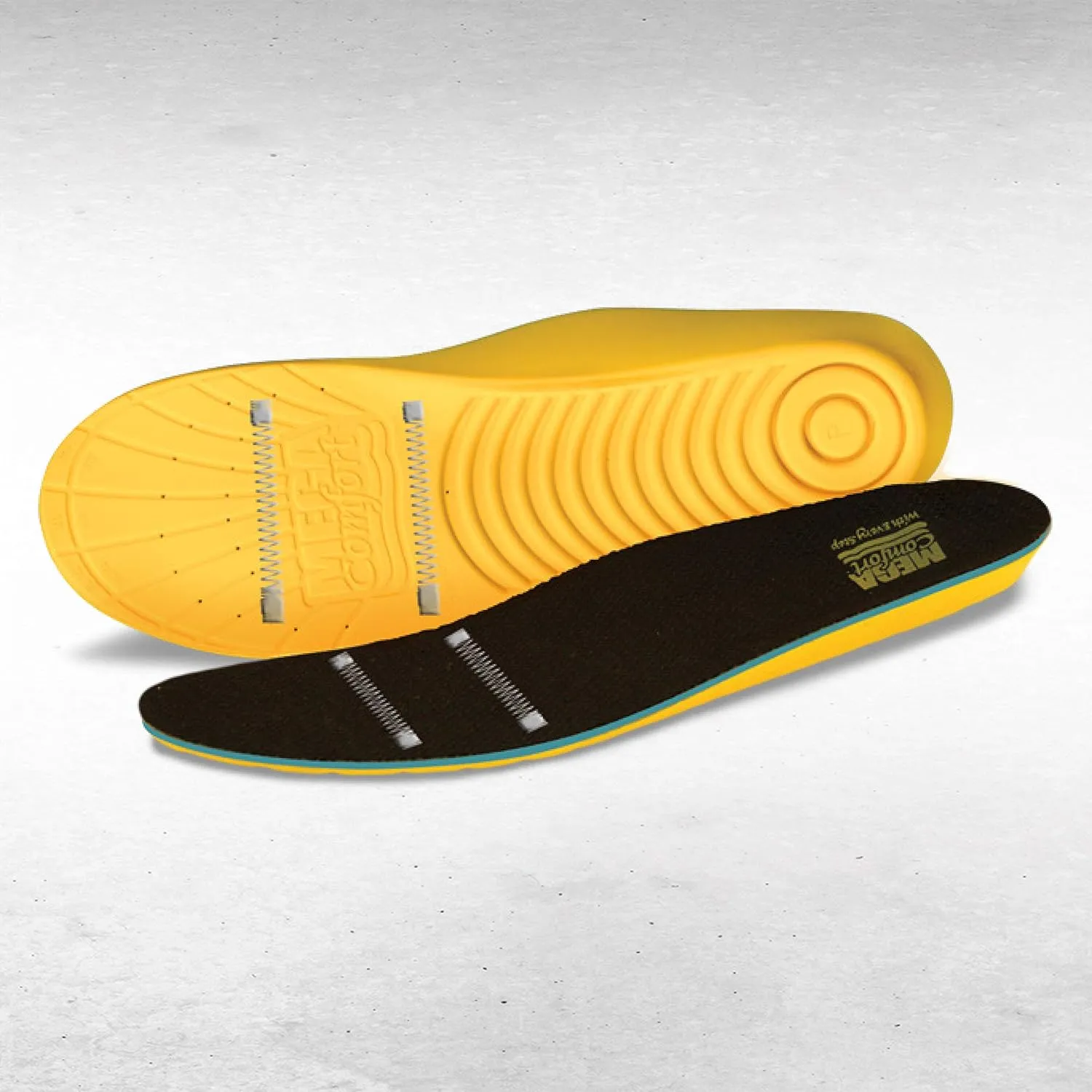 MEGAComfort Inc. unisex adult shoe insoles, Yellow,black, Women s Size 5-7 US