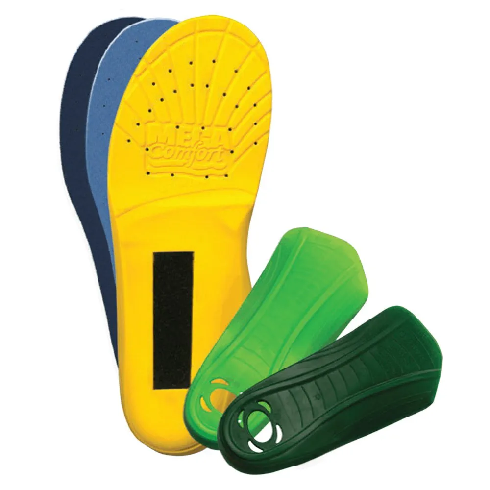 MEGAComfort Multi-Thotic 3-in-1 Orthotic Insoles; Dual Layer 100% Memory Foam with Re-Attachable Orthotic Arch Supports, Men's Size 10-11, Woman's Size 12-13