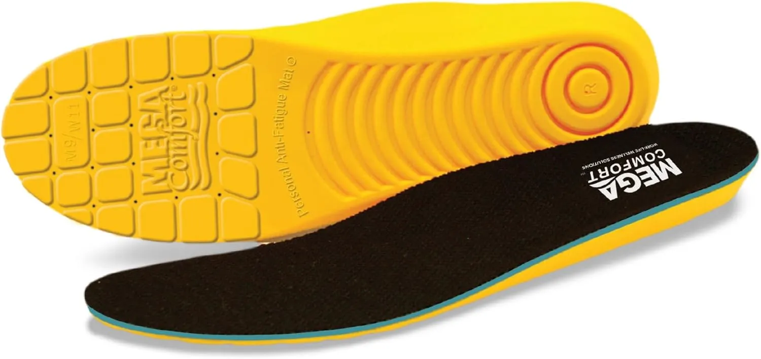 MEGAComfort Personal Anti-Fatigue Mat Shoe Inserts, Size M9/W11, Memory Foam Insoles, Shock Absorption, Ergonomically Designed, Reduce Pain and Improve Balance