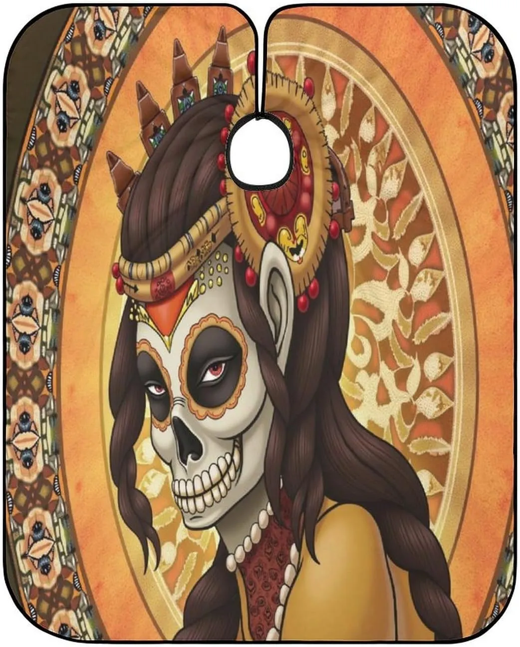 Men Women Adults Artistic Sugar Skull Dead Women Art Salon Haircut Capes - Lightweight Hairdressing Haircut Apron for Hairdressers, Profession Barbershop Supplies