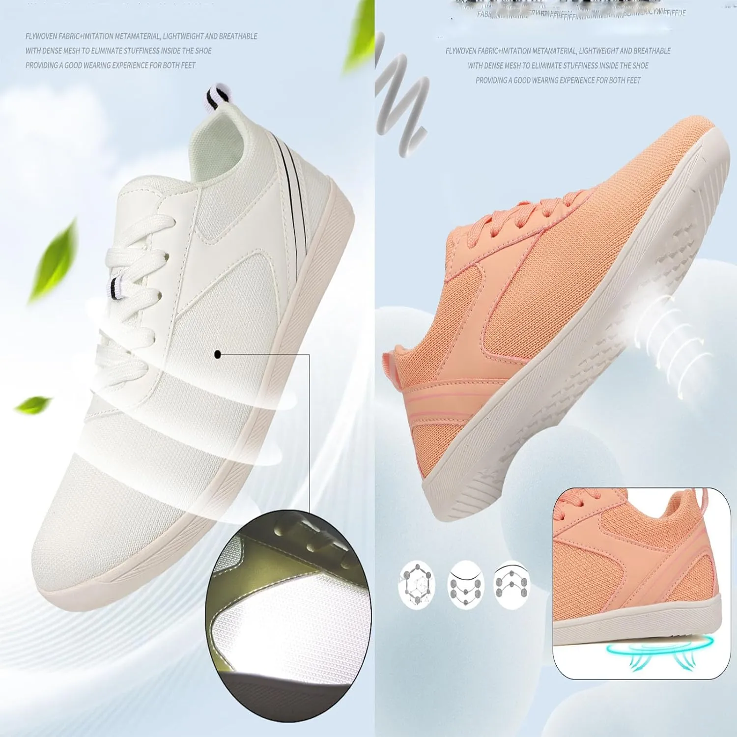 Men's and Women's Fashionable Casual and Comfortable Walking Shoes Couple Knitted Breathable Barefoot Sports Shoes Anti Slip Soft Sole Casual Shoes