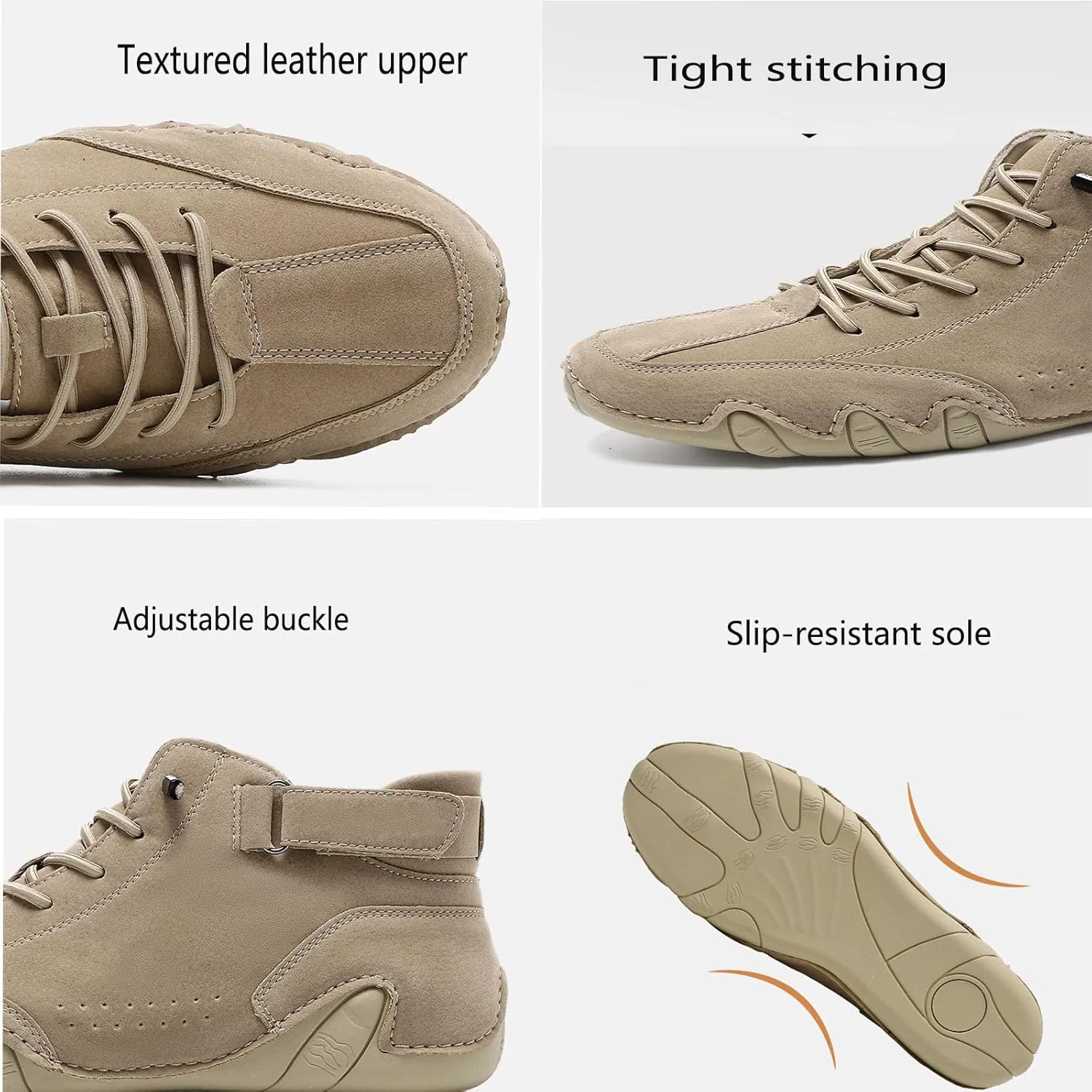 Men's Classic Italian Handmade Suede Chukka Boots Fashion Outdoor Casual Slip Resistant Lightweight Ankle Boots