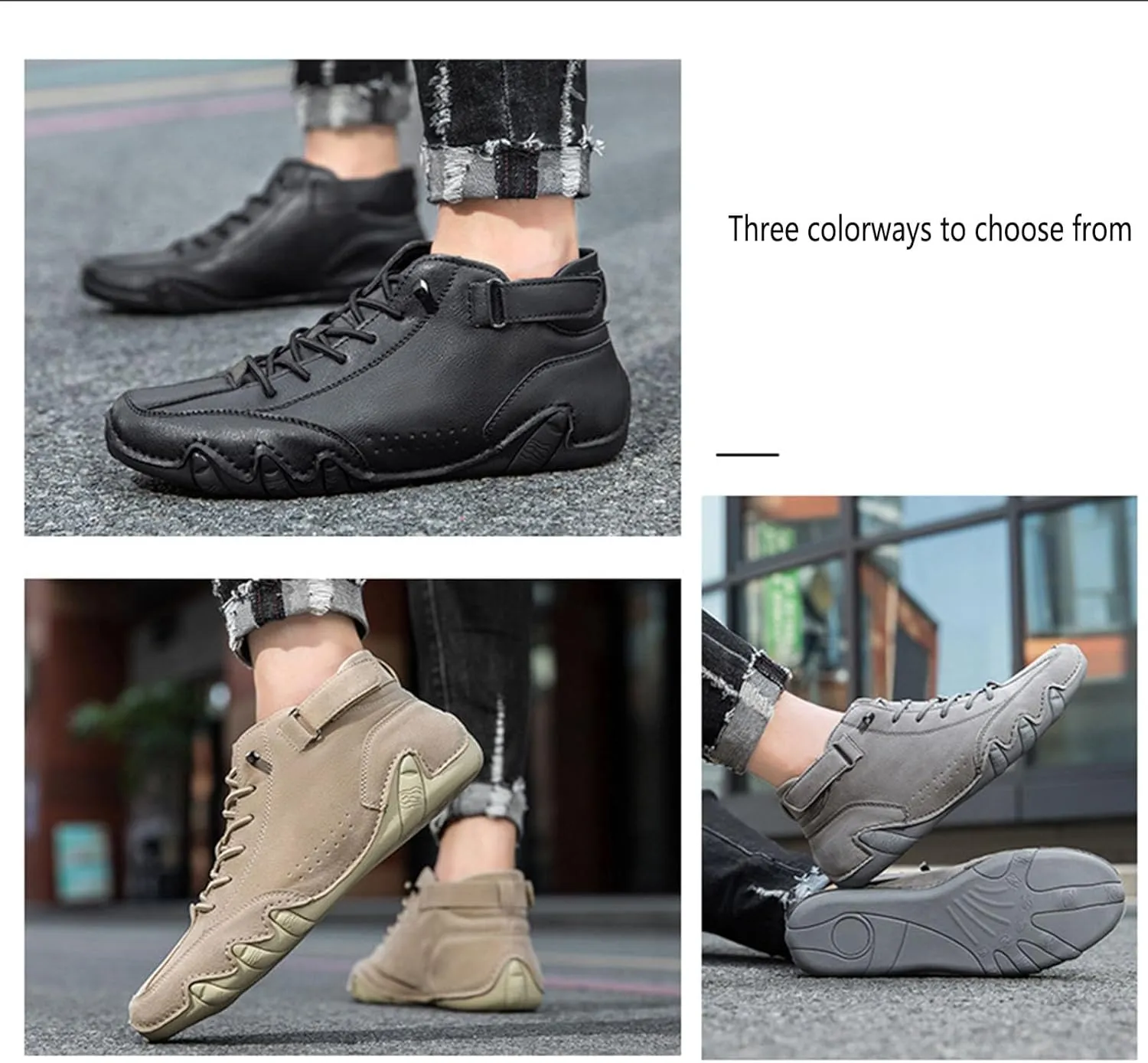 Men's Classic Italian Handmade Suede Chukka Boots Fashion Outdoor Casual Slip Resistant Lightweight Ankle Boots