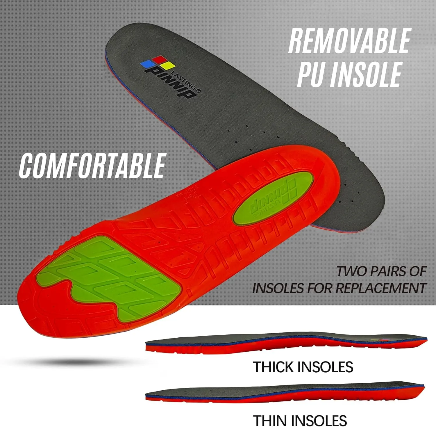 Mens Non Slip Steel Toe Work Shoes with 2 Different Insoles Waterproof & Oil Resistant ASTM F2413