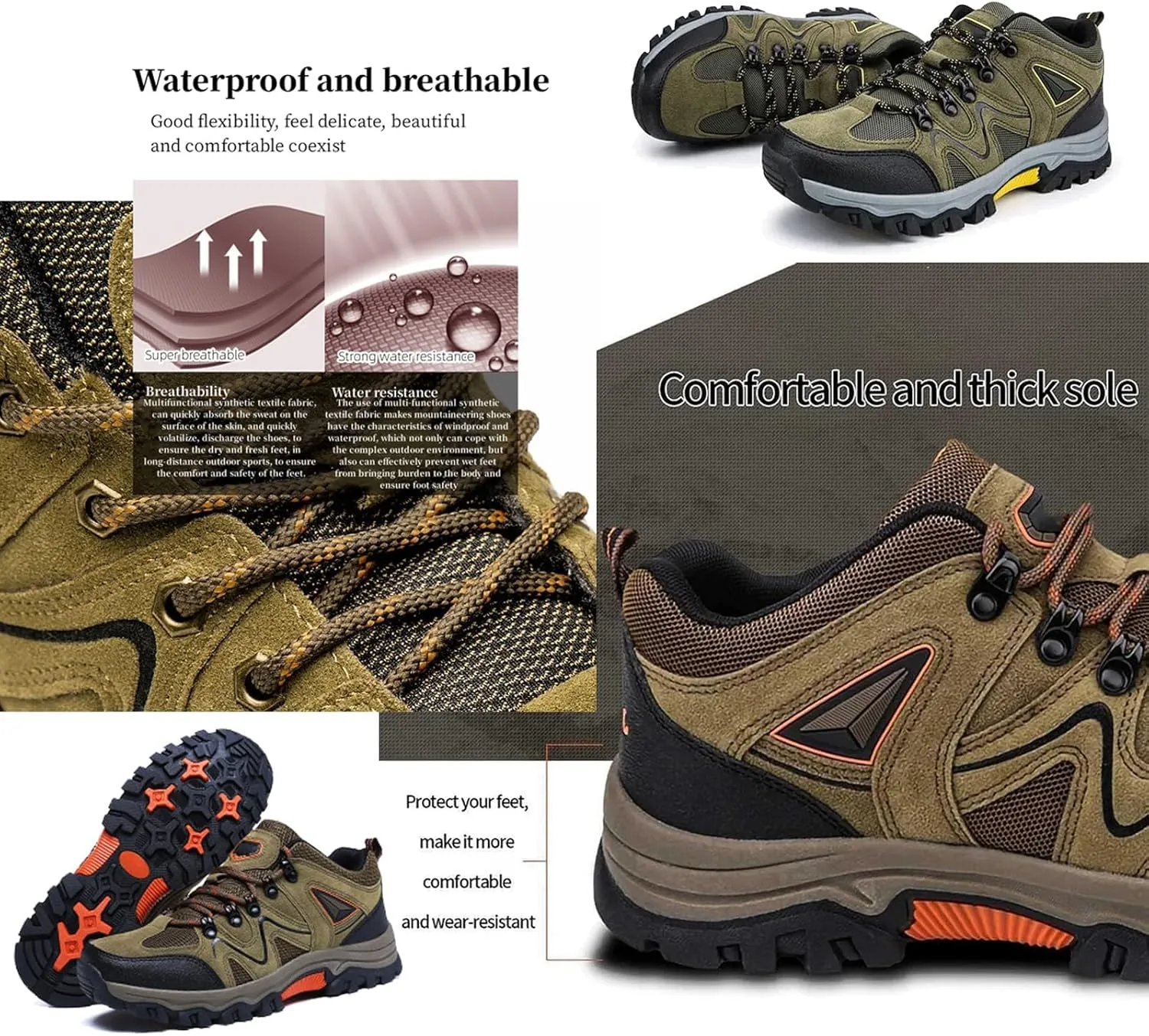 Men's Outdoor Lightweight Breathable Orthopedic Hiking Shoes,Hike Balance Orthopedic Walking Shoes,Non-Slip Comfort Slip-On Oorthopedic Hiking Sneakers