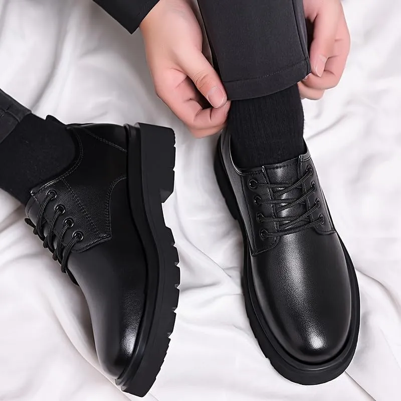 Men's Shoes - lace-up Formal and Casual Decorative, Anti-Slip PVC Soles & PU Shock-Absorbing Insoles, Low-top Business Suitable for Office, Wedding and Daily wear - All-Season