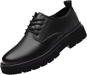 Men's Shoes - lace-up Formal and Casual Decorative, Anti-Slip PVC Soles & PU Shock-Absorbing Insoles, Low-top Business Suitable for Office, Wedding and Daily wear - All-Season