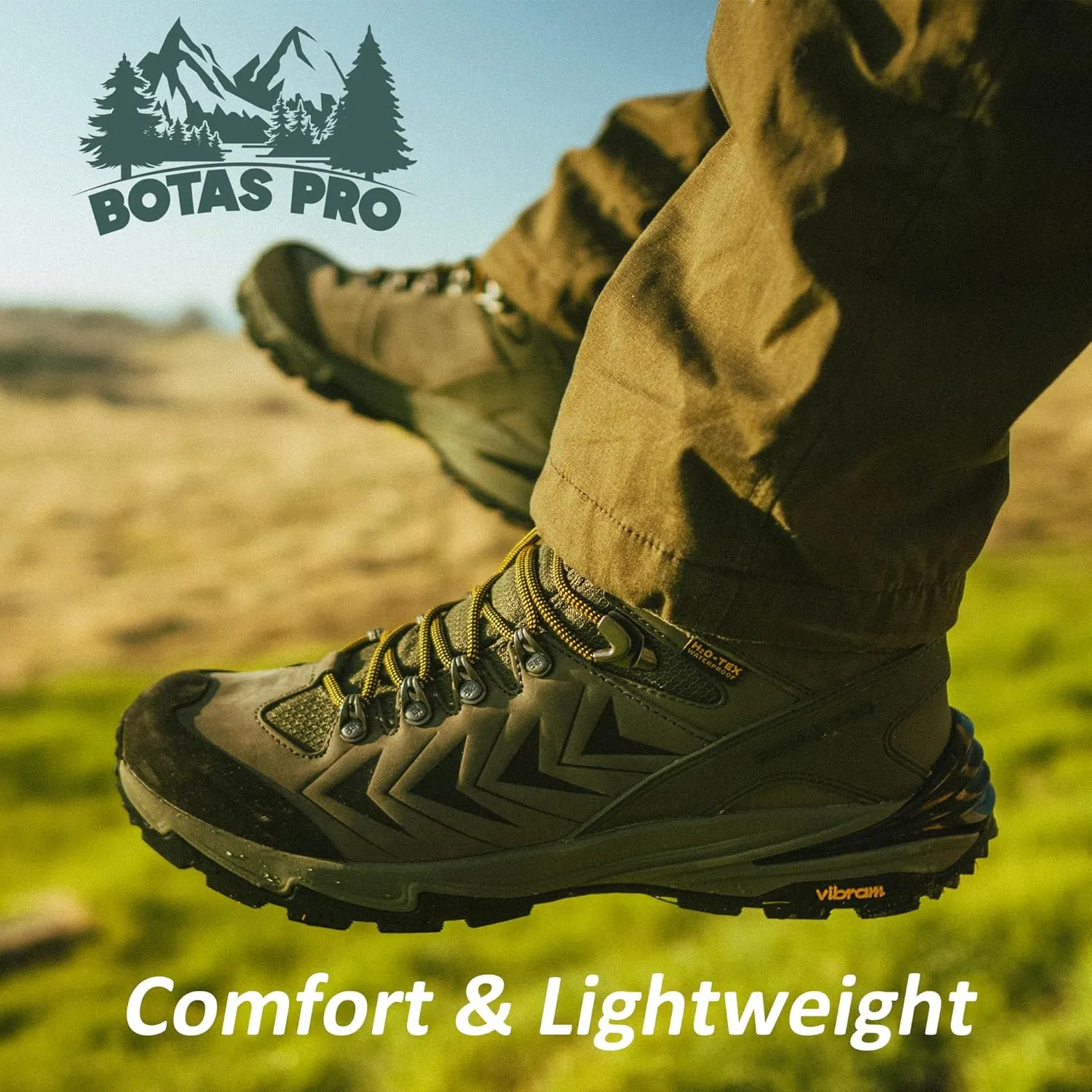 Men's Waterproof Hiking Boots, 6 Inch Slip Resistant Light Weight Outdoor Boots