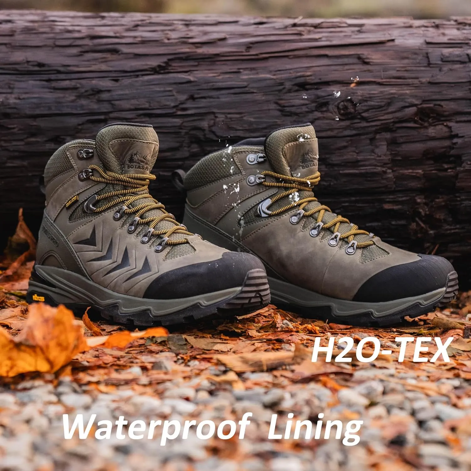 Men's Waterproof Hiking Boots, 6 Inch Slip Resistant Light Weight Outdoor Boots