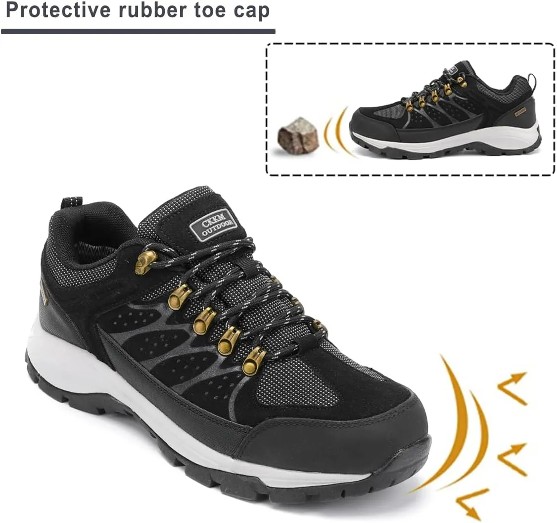 Men's Waterproof Hiking Shoes Lightweight Non-Slip Low-Cut Trekking Hiking Sneakers Outdoor Backpacking Camping Climbing Shoes