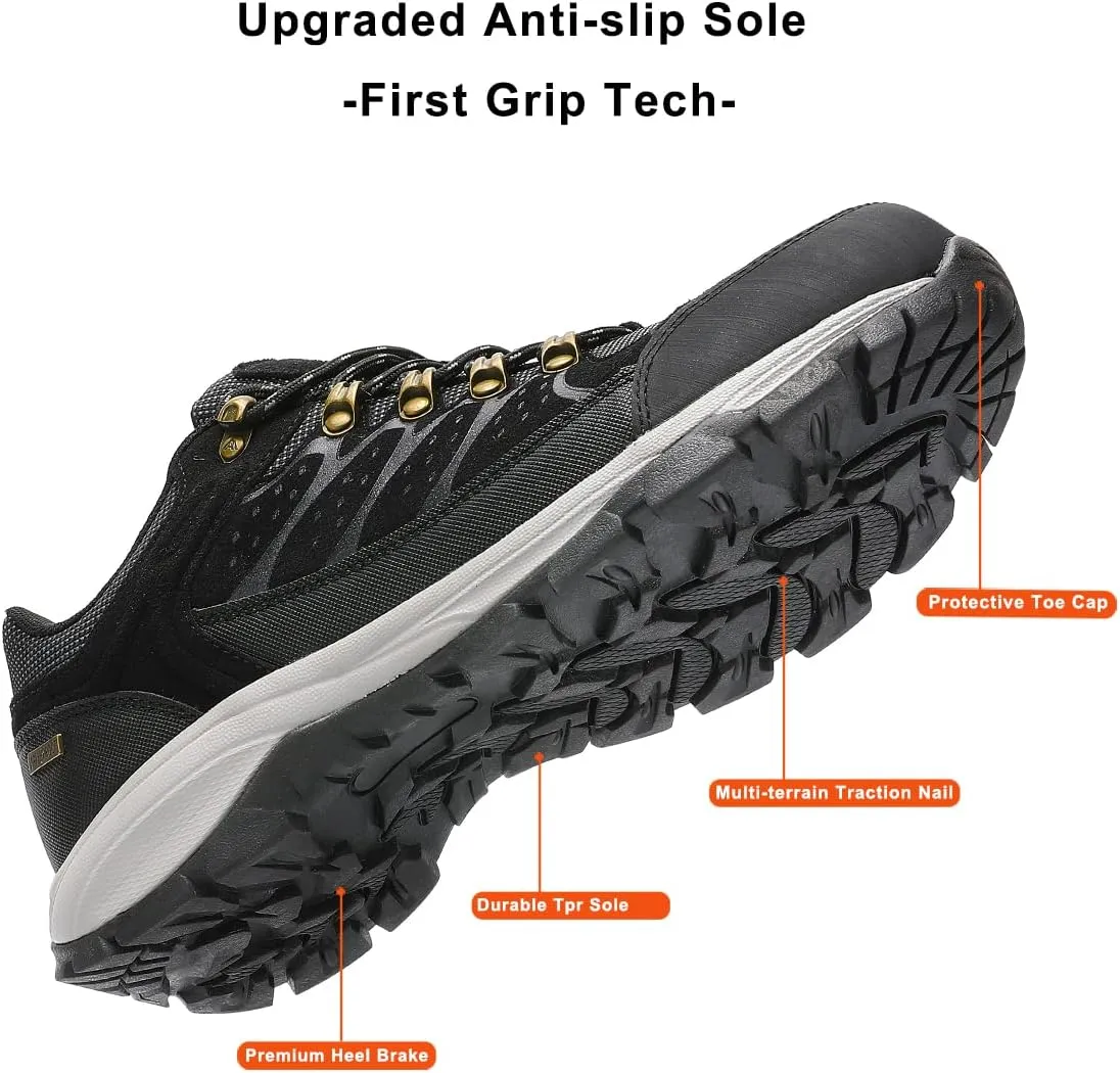Men's Waterproof Hiking Shoes Lightweight Non-Slip Low-Cut Trekking Hiking Sneakers Outdoor Backpacking Camping Climbing Shoes