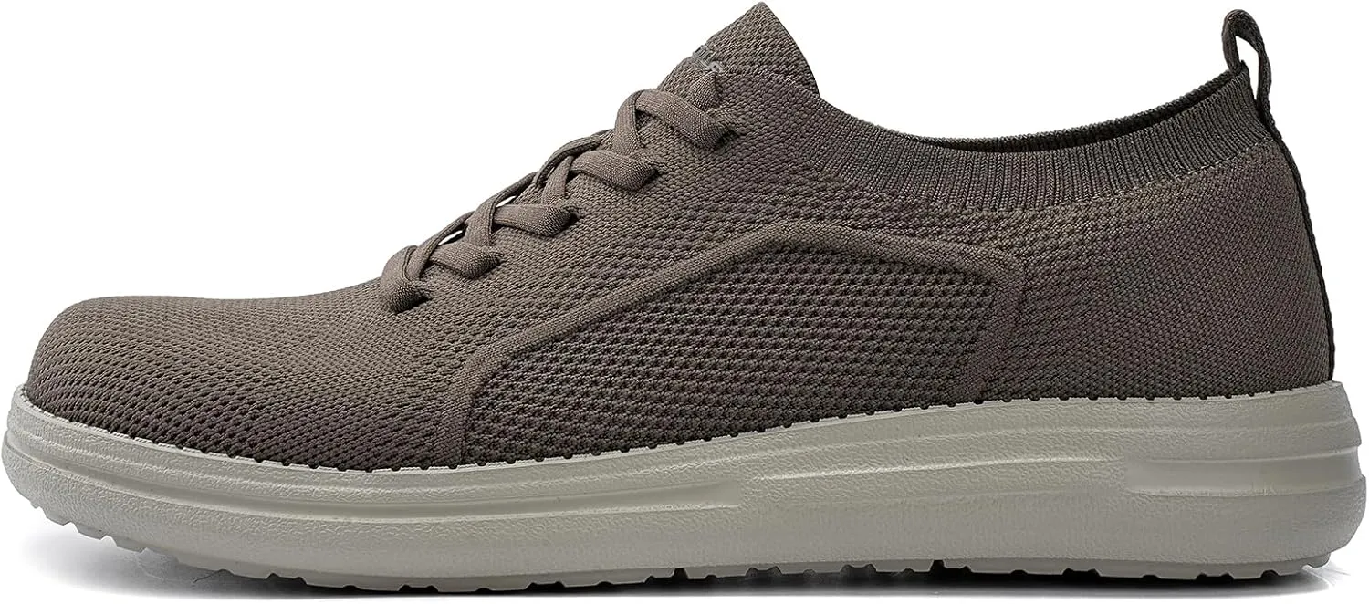 Men's Wide Toe Box Casual Dress Shoes - Black, US Men's Sizes - Mesh, Lace-Up, Round Toe, Casual, Walking, All-Season, Athletic Shoes