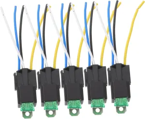 Mikinona Complete Trailer Wiring Kit 12 Volt Relay Socket Harness 4-pin Auto Relay for Car Truck