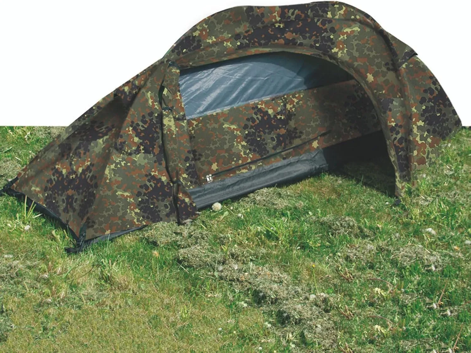 Mil-Tec Recom 1-Person Compact Lightweight Durable Weatherproof Wind & Storm-Resistant Easy-to-Install Tactical Outdoor Hiking Camping Tent with Zipper Entrance & Mosquito Net