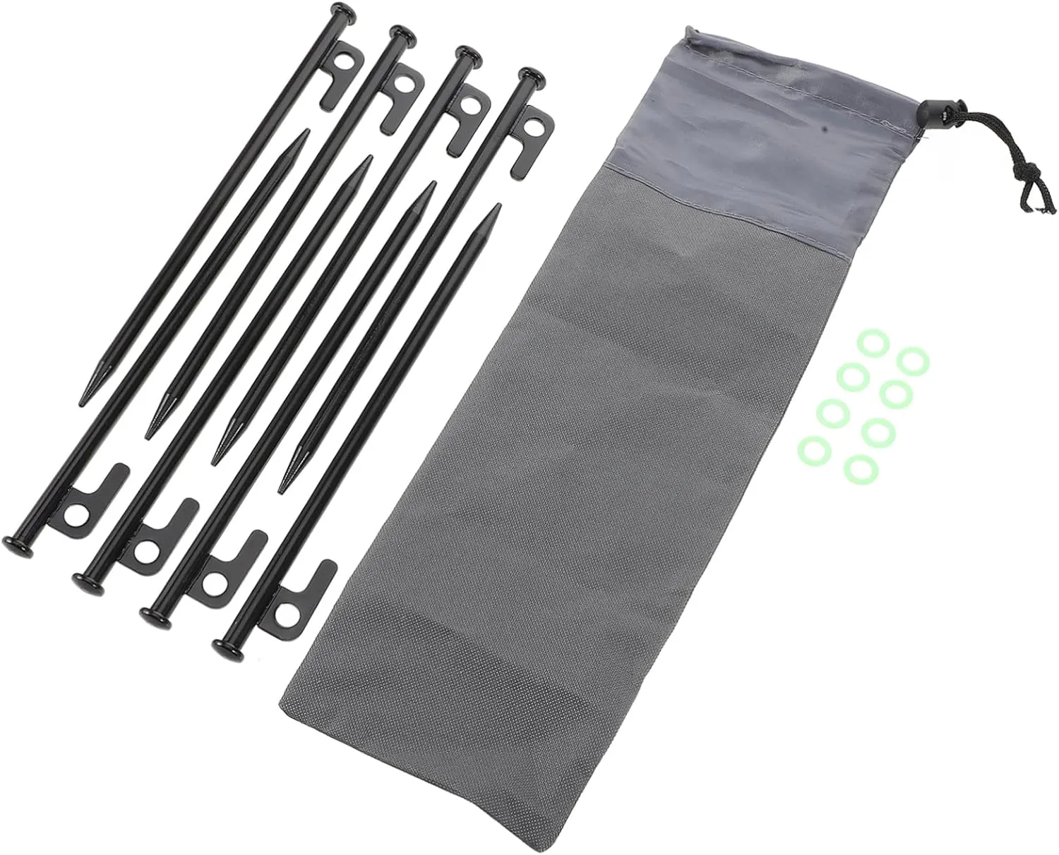 Milisten 1Set Durable Ground Stakes with Glow Ring Heavy Duty Tent Pegs for Camping Beach and Night Fishing Unbreakable Design for Multiterrain Use Convenient Visibility Low Light
