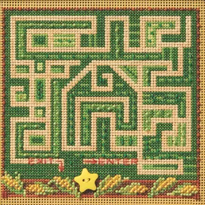 Mill Hill Corn Maze Beaded Counted Cross Stitch Kit 2025 Buttons & Beads Autumn MH142526, Multicolor, 5.25 x 5.25 Inches