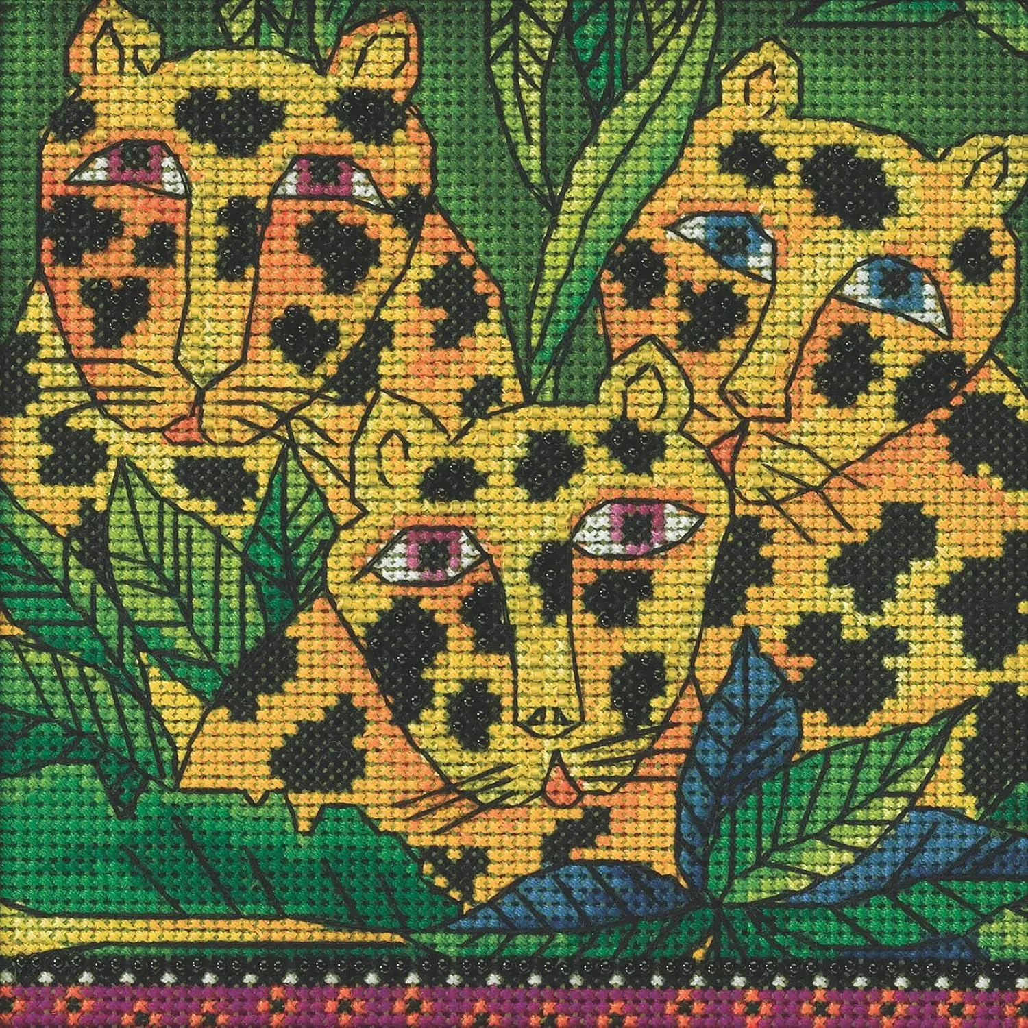 Mill Hill Leopard Beaded Counted Cross Stitch Kit 2022 Laurel Burch Amazonia Collection LB142212, Multi