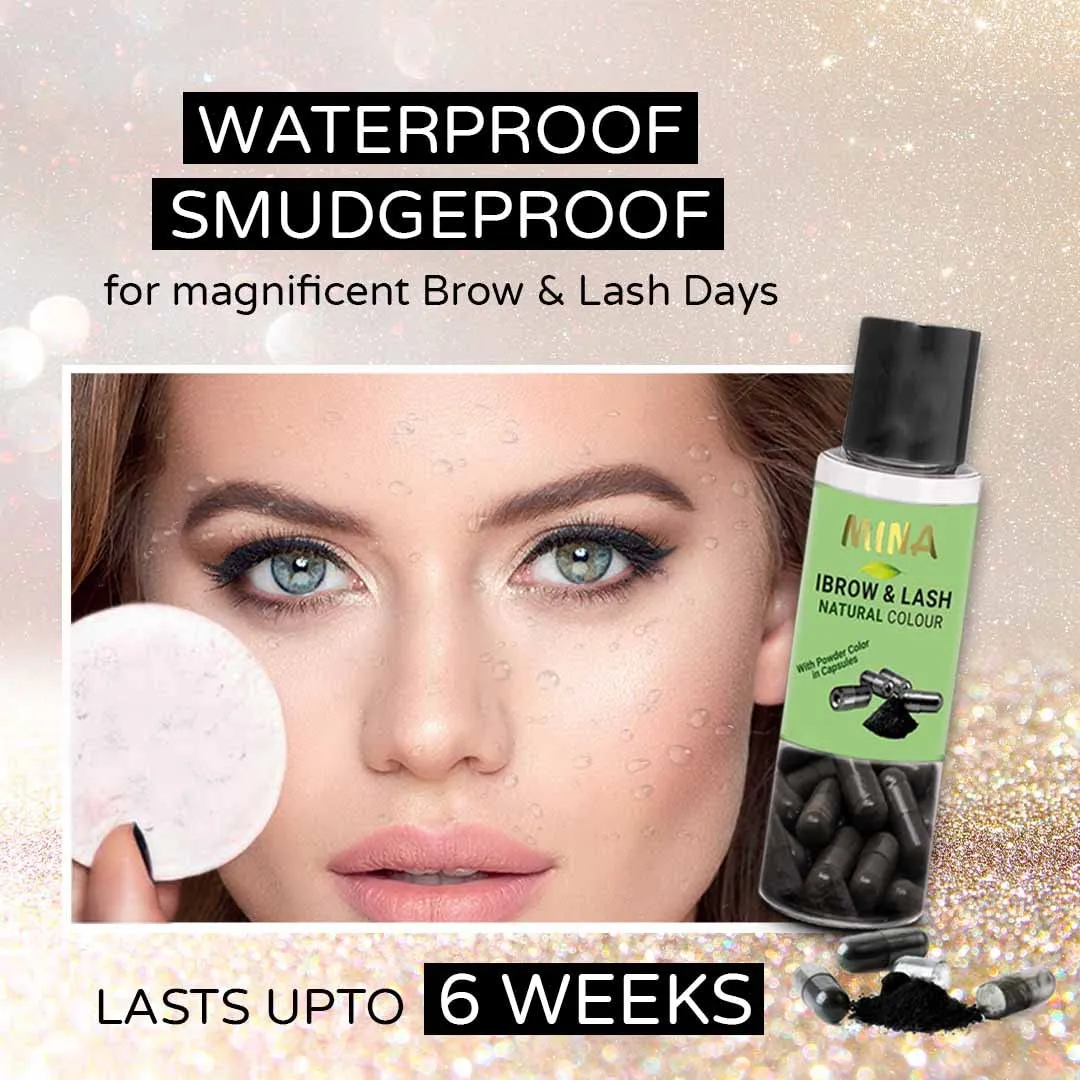 Minaibrow & Lash Tint kit Black | Natural Spot coloring and Brow Tinting Kit Powder in Capsule, Water and Smudge Proof | No Ammonia, No Lead