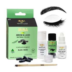 Minaibrow & Lash Tint kit Black | Natural Spot coloring and Brow Tinting Kit Powder in Capsule, Water and Smudge Proof | No Ammonia, No Lead