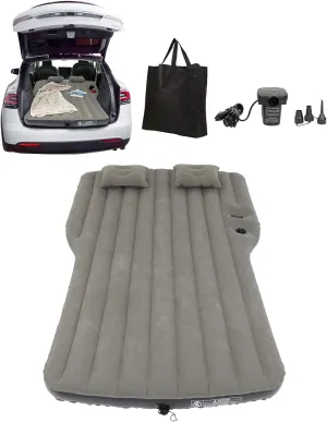 MIROZO Air Mattress for Tesla Y 2020-2023, Inflatable SUV Mattress for Outdoor Camping, Portable Foldable Air Mattress with Air Pump,2 Pillows(Grey)