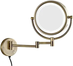 Mirror 10X Magnification Beauty Mirror LED 8-inch Makeup Mirror Wall-Mounted Telescopic Folding Double-Sided Vanity Mirror