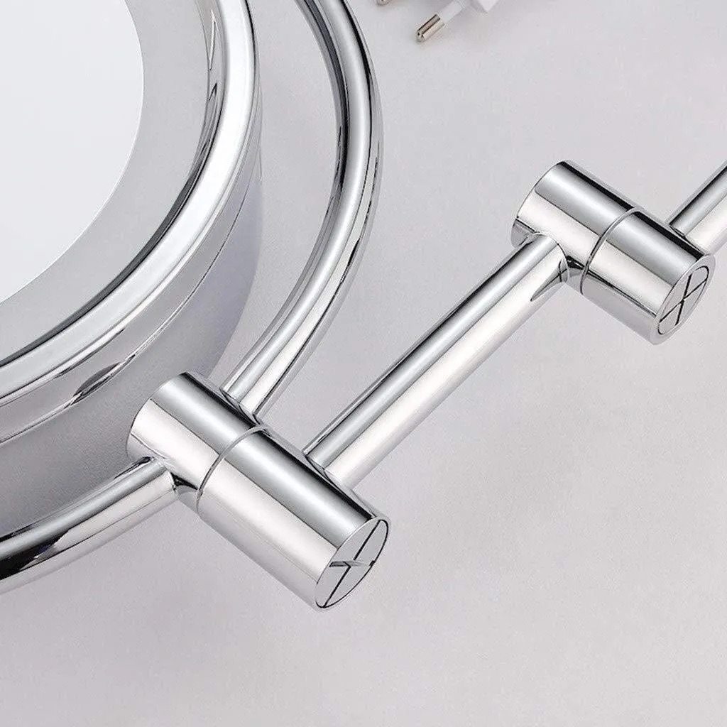 Mirror 10X Magnification Beauty Mirror LED 8-inch Makeup Mirror Wall-Mounted Telescopic Folding Double-Sided Vanity Mirror