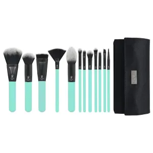 Moda Brush Pro Full Face 13pc Aqua Makeup Brush Kit