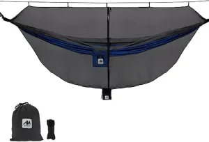 Mosquito Net for Camping Hammock, Lightweight & Portable Hammock Bug Net, 360 Degree Protection Camping Essentials with Double Sided Zipper for Easy Access Fits for All Camping Hammocks