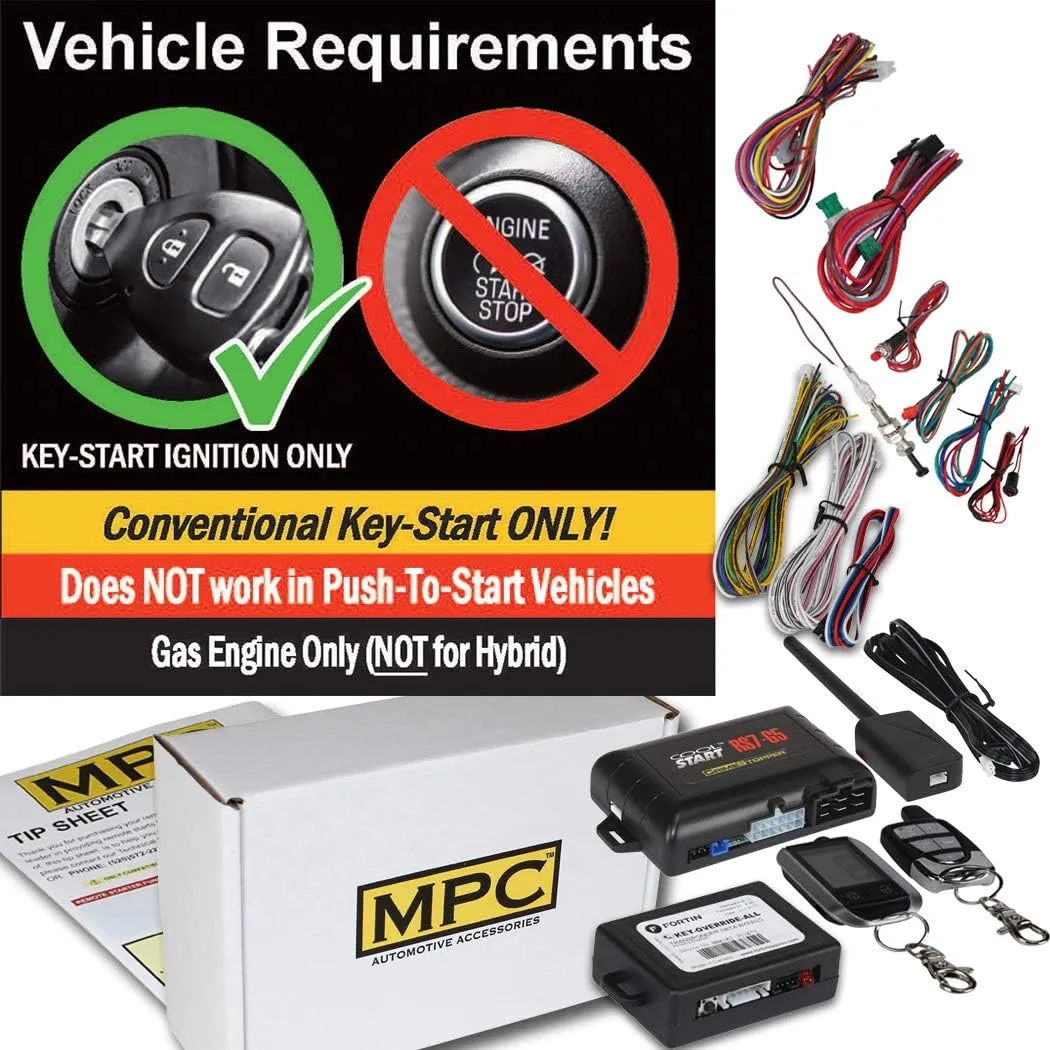 MPC Complete 2 Way LCD Remote Start with Keyless Entry Kit Compatible with Ford Explorer 2006-2010